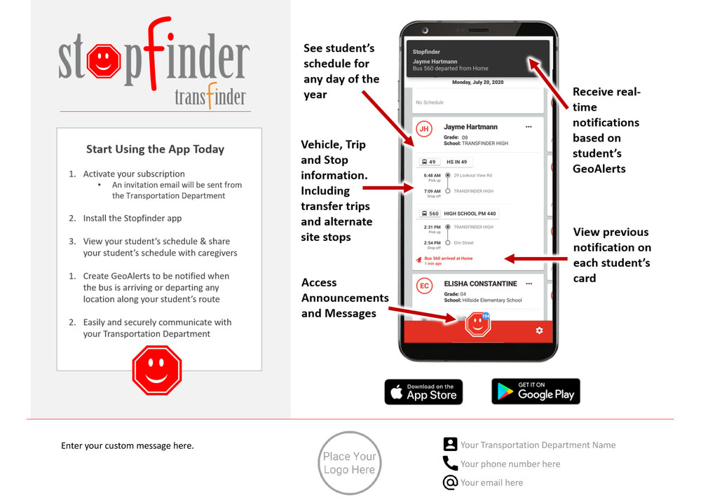Stopfinder App Reminder