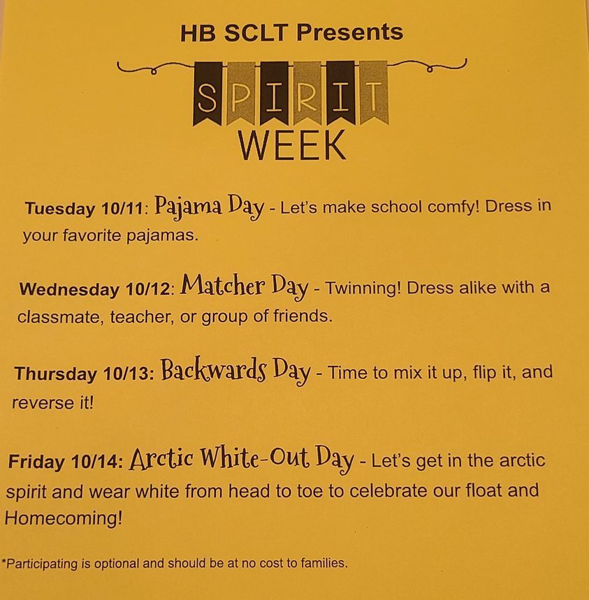 HB Spirit Week Theme